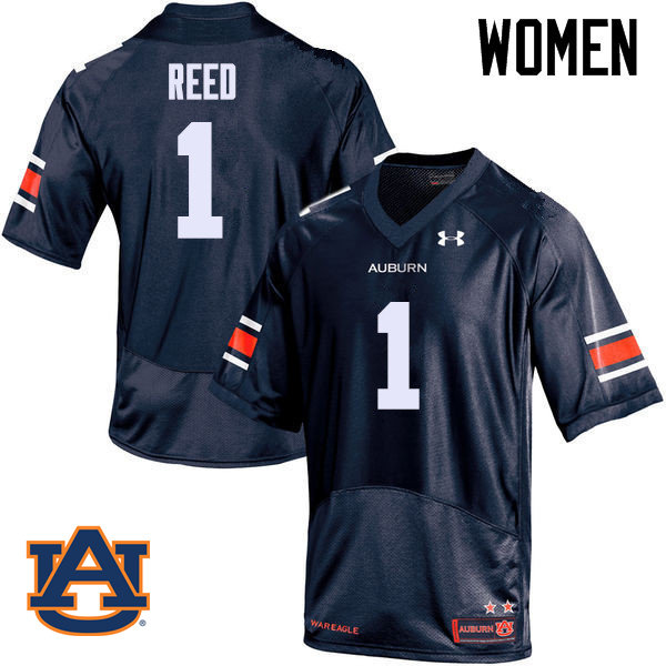 Women Auburn Tigers #1 Trovon Reed College Football Jerseys Sale-Navy